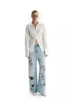 Рубашка приталенная "Белый воротничок"