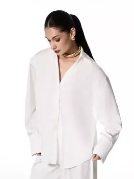 Рубашка с глубоким вырезом, молочный