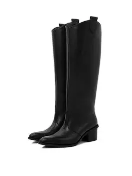 Сапоги "CULTMAXI" черные кожаные