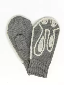 Серые варежки «Зайчики»