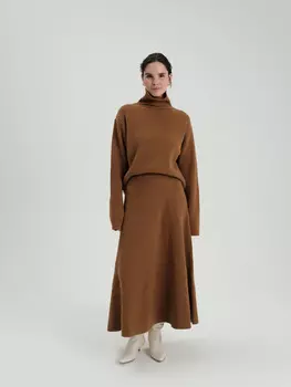 Коричневая шерстяная юбка