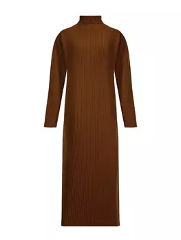 Коричневое шерстяное платье