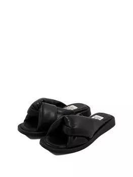 Тапули "KNOT LITE BLACK" кожаные