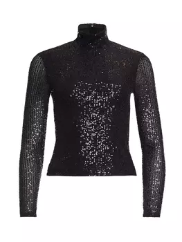 Топ из пайеток с длинными рукавами