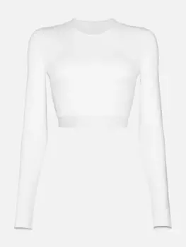 Топ JOY укороченный с длинными рукавами белый L