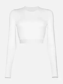 Топ JOY укороченный с длинными рукавами белый L