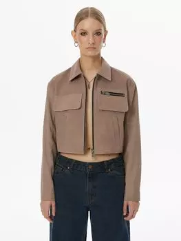 Укороченная замшевая куртка