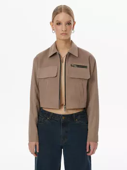 Укороченная замшевая куртка