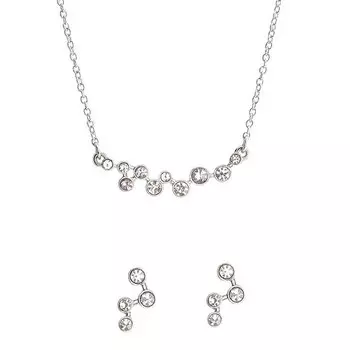 Комплект бижутерии "Ива": украшение на шею (1 шт.), серьги (1 пара)