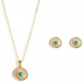 Комплект бижутерии "Софи": украшение на шею (1 шт.), серьги (1 пара)