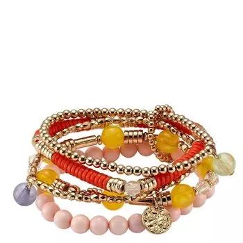 Набор браслетов "Джианна" (5 шт.), Розовый