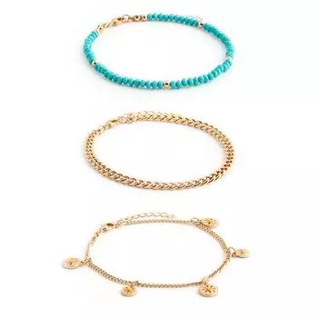 Набор браслетов на ногу "Лусиа" (3 шт.)