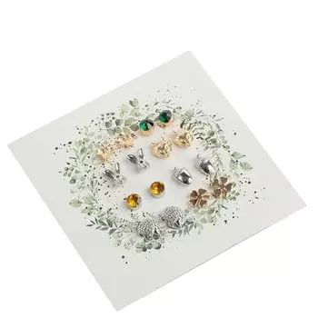 Набор сережек "Ива" (8 пар)