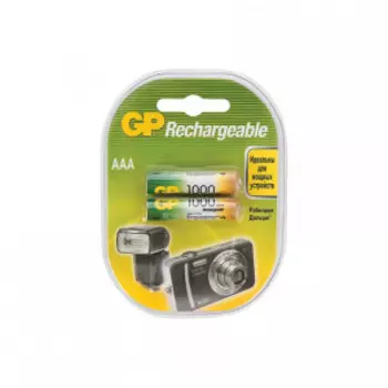 Аккумулятор GP 1000 mAH AAA NiMH блистер 2 шт GP100AAAHC2DECRC2