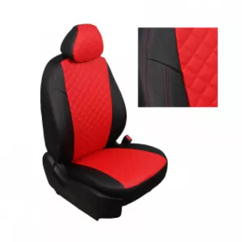 Чехлы на сиденья Audi Q3 с 2011г. G BK/RD R / au-k3-k3-chekr-r