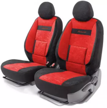 Комплект чехлов на сиденья COMFORT, материал велюр COM-0405 BK/RD