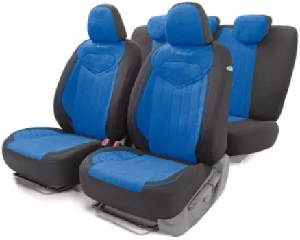 Комплект чехлов на сиденья SIGNATURE, материал велюр SGN-1505 BK/BL