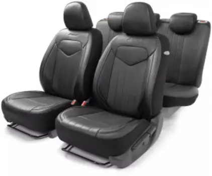 Комплект чехлов на сиденья SIGNATURE, материал экокожа SGN-1505GF BK/BK