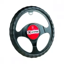 Кожаная оплётка руля AUTOPROFI AP-396 BK (XL)