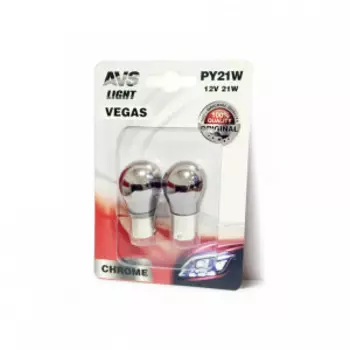 Лампа AVS Vegas CHROME в блистере 12V. PY21W(BAU15S) "orange" A07112S