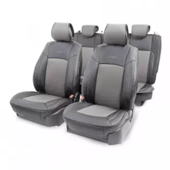Накидки на сиденья каркасные AUTOPROFI экокожа HIT-1110G BK/D.GY