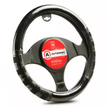 Оплётка руля AUTOPROFI экокожа AP-2051 BK/BK (M)