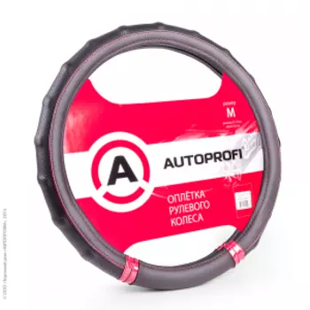 Оплётка руля AUTOPROFI AP-1410 BK/RD (M)