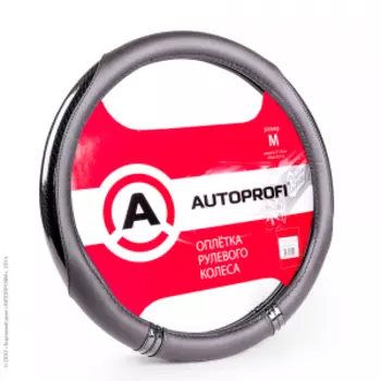 Оплётка руля AUTOPROFI AP-1412 BK/BK (M)
