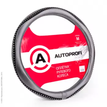 Оплётка руля AUTOPROFI AP-1414 BK/BK (M)