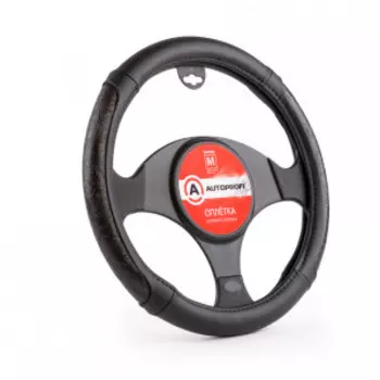 Оплётка руля AUTOPROFI из экокожи AP-1962 BK (M)