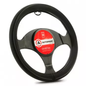 Оплётка руля AUTOPROFI, синтетический нубук AP-2020 BK/BK (M)