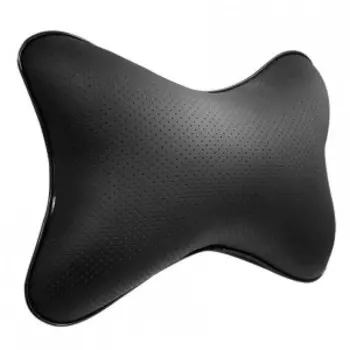 Подушка "Косточка" из экокожи, черная. ZIPOWER PM0473
