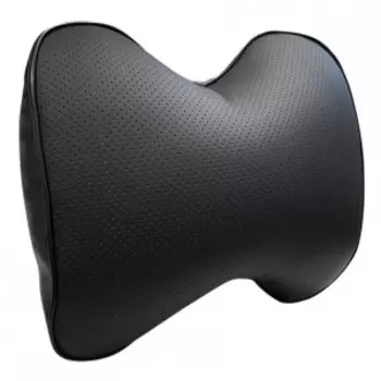Подушка на подголовник из экокожи, черная. ZIPOWER PM0470