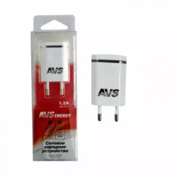Сетевое зарядное устройство USB (1 порт) AVS UT-711 (1,2А) / A78022S