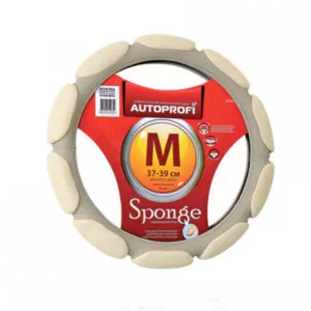 Спонжевая оплетка руля AUTOPROFI SP-9030 BE (M)