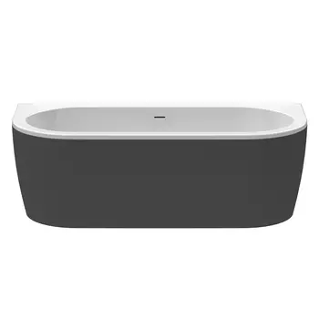 Акриловая ванна Cezares Slim Wall Nero Set 180х79 на ножках