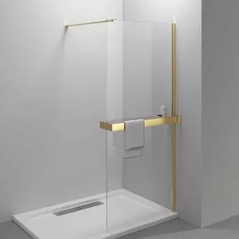 Душевая перегородка Vincea Walk-In HR 80х200 VSW-4HR800CLG брашированное золото, стекло прозрачное