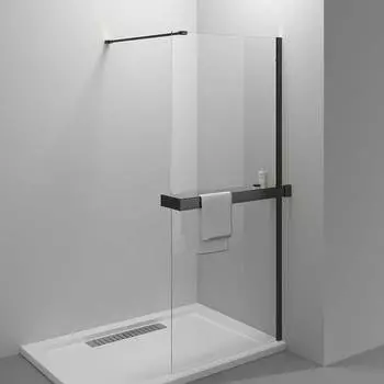 Душевая перегородка Vincea Walk-In HR 80х200 VSW-4HR800CLB черный, стекло прозрачное