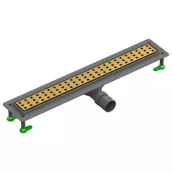 Душевой лоток Ctesi Flow square gold 70 BK4024640/1