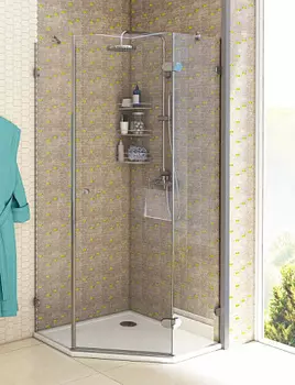 Душевой уголок Акватон Lax R пятиугольный 90х90