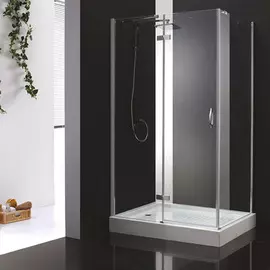 Душевой уголок Cezares Bergamo AH1 120/100 C Cr L прозрачное стекло, профиль хром левая