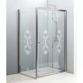 Душевой уголок Cezares Giubileo AH1 120/90 Scorrevole CP Cr прозрачное стекло c матовым узором, профиль хром