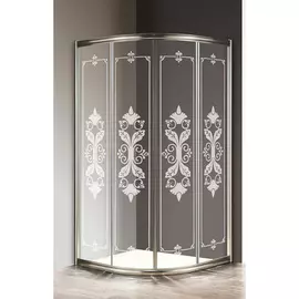 Душевой уголок Cezares Giubileo R2 100 Scorrevole CP St прозрачное стекло c матовым узором, профиль сатин