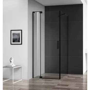 Душевой уголок Cezares Slider AH1 80 80/90 C NERO прозрачное стекло, профиль черный