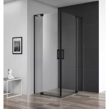 Душевой уголок Cezares Slider AH2 70/80x80/90 C NERO прозрачное стекло, профиль черный