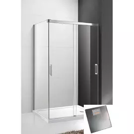 Душевой уголок Cezares Tandem Soft AH2 120/80 P Cr L текстурное стекло, профиль хром