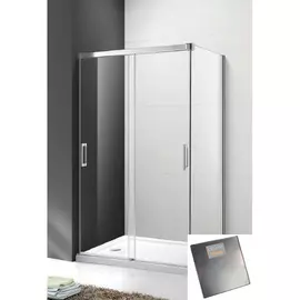 Душевой уголок Cezares Tandem Soft AH2 120/80 P Cr R текстурное стекло, профиль хром