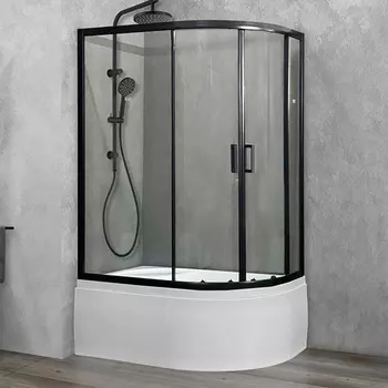 Душевой уголок Royal Bath 8120BK-T-BL L 120х80 прозрачное с поддоном