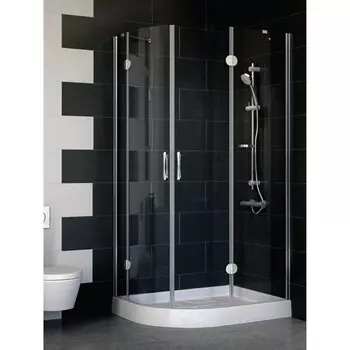 Душевой уголок Vegas Glass AFS-F 100*90 08 01 стекло прозрачное, профиль глянцевый хром