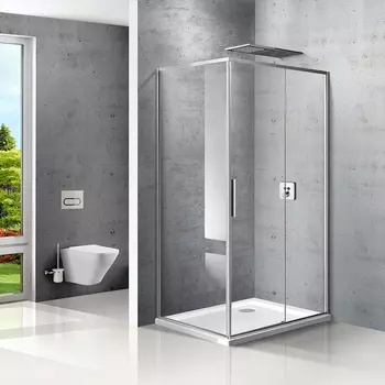 Душевой уголок Vincea Slim VSR-2SL8010CL-R хром, стекло прозрачное